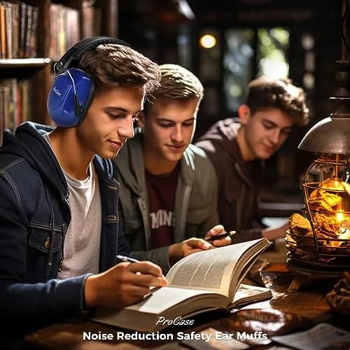 ProCase NRR 28dB Passive Hearing Protection Earmuffs | Adjustable Noise Reduction Headphones for Adults & Teens (2-Pack, Navy & Black) thumbnail 5