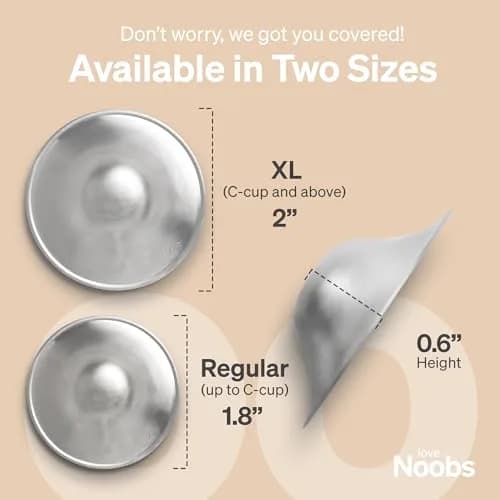 Love Noobs Silver Nursing Cups XL | 999 Sterling Silver Nipple Shields for Breastfeeding Newborns & Postpartum Recovery thumbnail 5