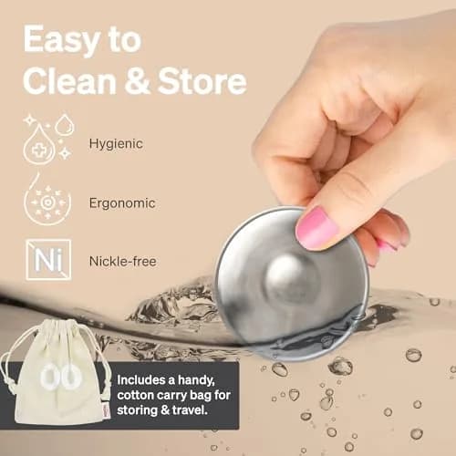 Love Noobs Silver Nursing Cups XL | 999 Sterling Silver Nipple Shields for Breastfeeding Newborns & Postpartum Recovery thumbnail 8