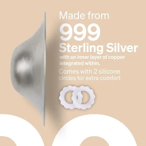 Love Noobs Silver Nursing Cups XL | 999 Sterling Silver Nipple Shields for Breastfeeding Newborns & Postpartum Recovery thumbnail 9