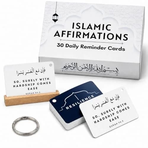 Zarf Limited Islamic Affirmations Cards (30 Daily Reminders) | Spiritual Quran Quotes, Durable 600gsm Paper, Portable Size thumbnail 1