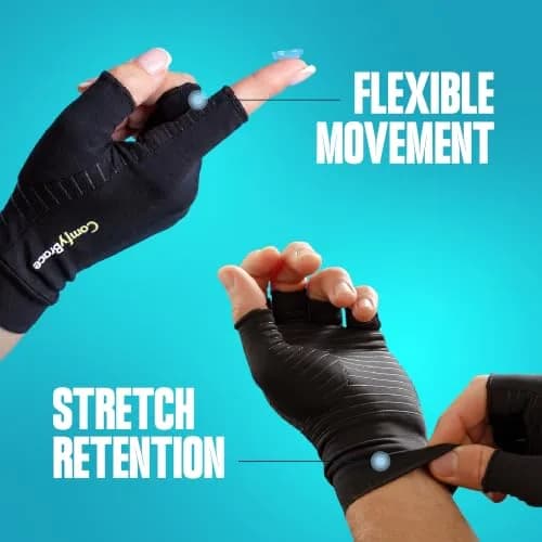 ComfyBrace Copper Arthritis Gloves XL (1 Pair) | Hand Compression Gloves for Swelling, Carpal Tunnel, Tendonitis Relief thumbnail 6