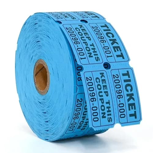 L LIKED Blue Raffle Tickets 2" x 2" Double Roll (1000 Pairs) | Consecutive Numbering for Easy Event Management thumbnail 1