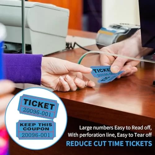 L LIKED Blue Raffle Tickets 2" x 2" Double Roll (1000 Pairs) | Consecutive Numbering for Easy Event Management thumbnail 5