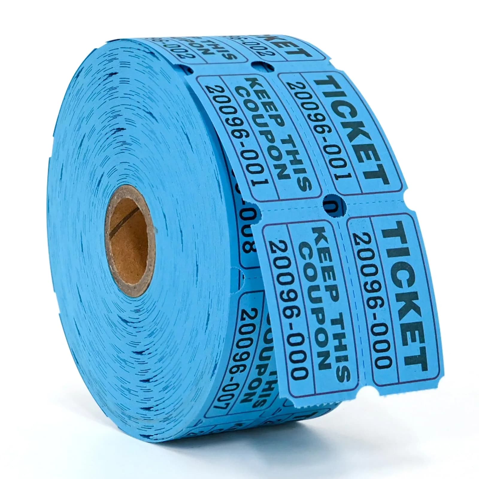 L LIKED Blue Raffle Tickets 2" x 2" Double Roll (1000 Pairs) | Consecutive Numbering for Easy Event Management