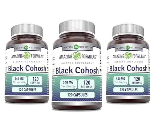 Amazing Nutrition Black Cohosh 540mg 120 Capsule Supplement | Gluten Free | Made in USA (3 Pack) thumbnail 1