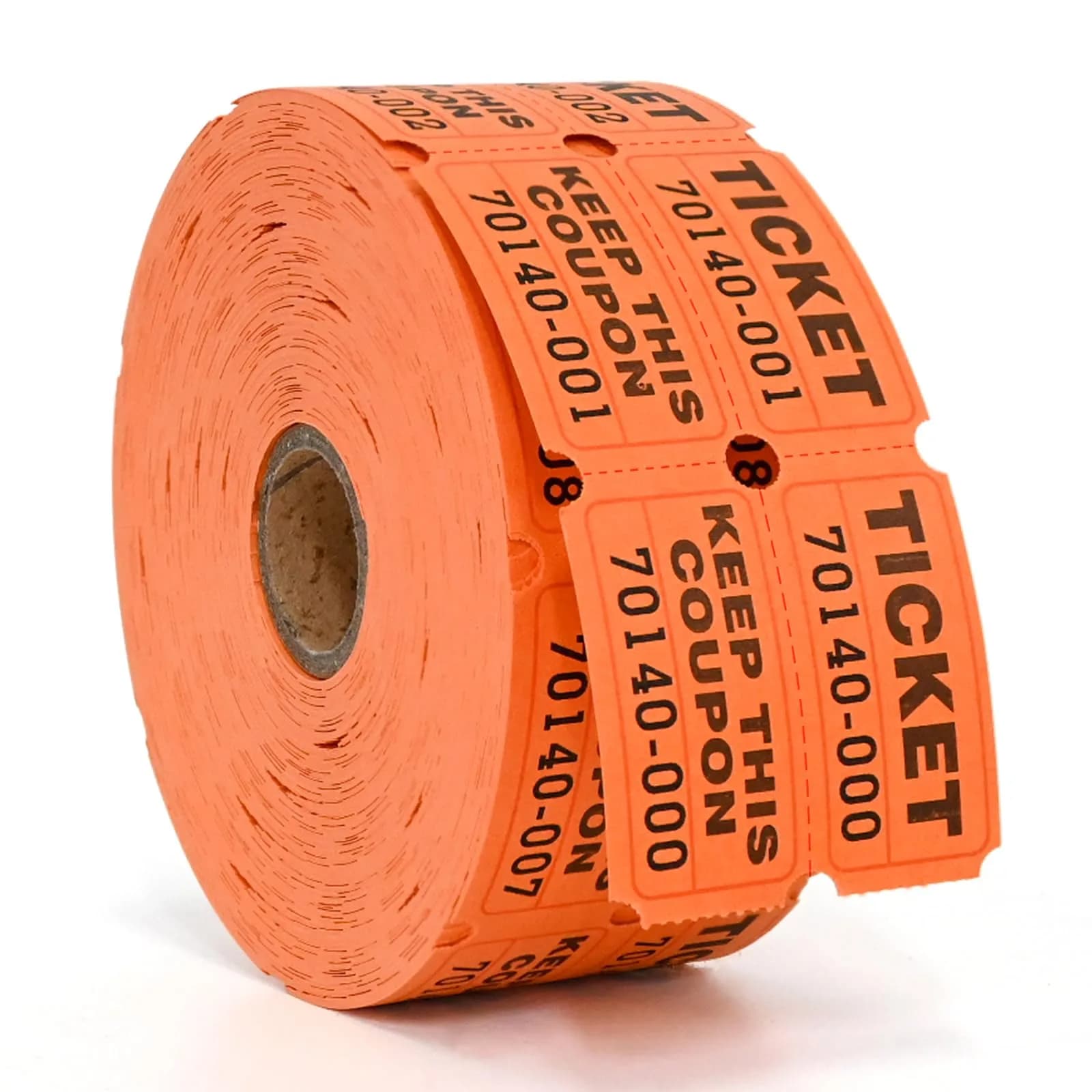 L LIKED Orange Raffle Tickets 2" x 2", Double Roll, 1000 Pairs/Roll | Consecutively Numbered for Easy Event Management