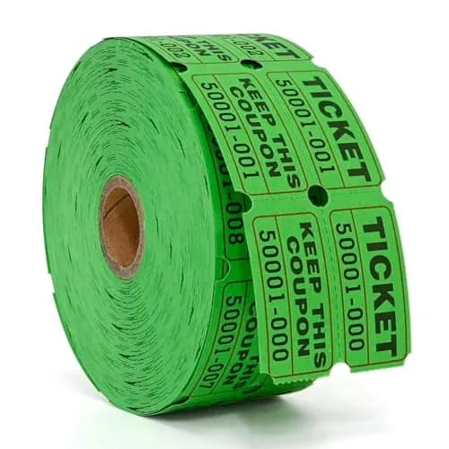 L LIKED Green Raffle Tickets 2" x 2", Double Roll, 1000 Pairs/Roll | Consecutive Numbering for Easy Event Management thumbnail 1