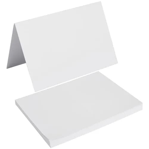 Toperd 50 Pack White Folded Cardstock Greeting Cards | 4x6 Inches, Blank, Premium 250GSM Paper thumbnail 1