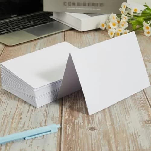 Toperd 50 Pack White Folded Cardstock Greeting Cards | 4x6 Inches, Blank, Premium 250GSM Paper thumbnail 3