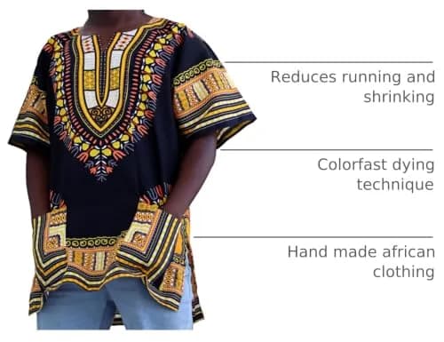 DA'IKI Dashiki Cotton Shirt African Tribal Kaftan Unisex X-Large | Vibrant Summer Cotton thumbnail 4