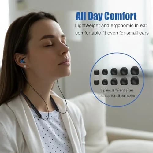 Joysico Wireless Neckband Earbuds for Kids & Small Ears | 12H Playtime, Bluetooth 5.0, IPX5 Sweatproof thumbnail 2