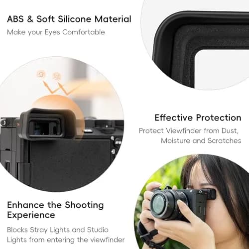 Kiorafoto Extended Eyecup for Sony A6700 Camera | Blocks Stray Light & Protects Viewfinder thumbnail 6