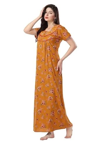 Soulemo Women's Alpine Nighty 1642 Yellow M - Bust 42 | Classic Button-Front Full Length Sleepwear thumbnail 7