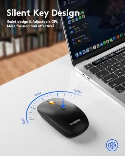 Samsers Foldable Keyboard and Mouse Combo, Full-Size Portable Travel Keyboard & Rechargeable Wireless Mouse | Bluetooth 5.0 + 2.4G thumbnail 4