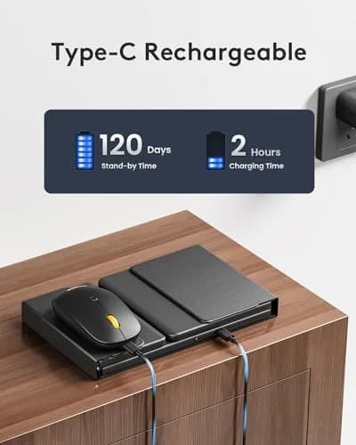 Samsers Foldable Keyboard and Mouse Combo, Full-Size Portable Travel Keyboard & Rechargeable Wireless Mouse | Bluetooth 5.0 + 2.4G thumbnail 7