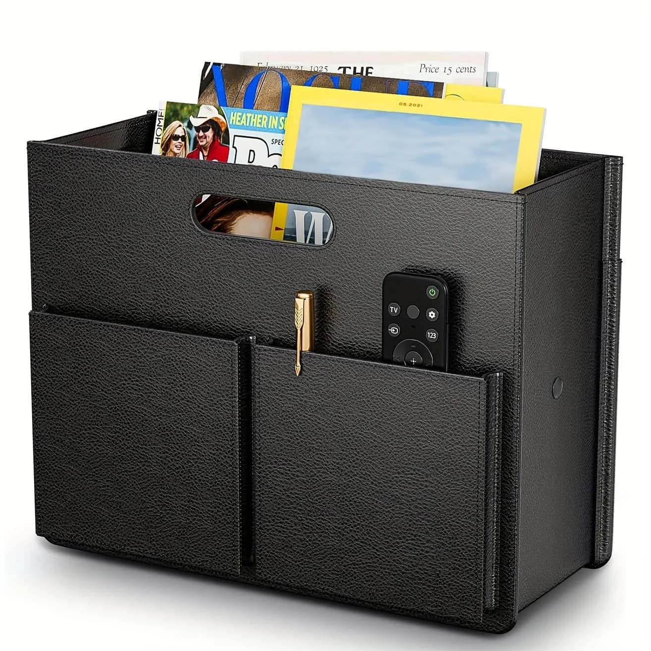 ABC life Magazine Holder, Floor Magazine Rack, Black | Elegant & Stable Floor Storage - main product image