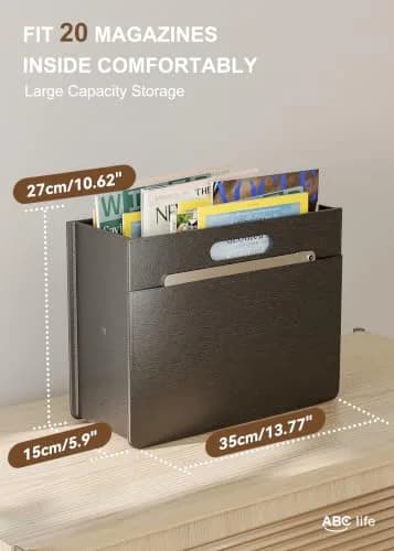 ABC life Magazine Holder, Floor Magazine Rack, Black | Elegant & Stable Floor Storage thumbnail 2