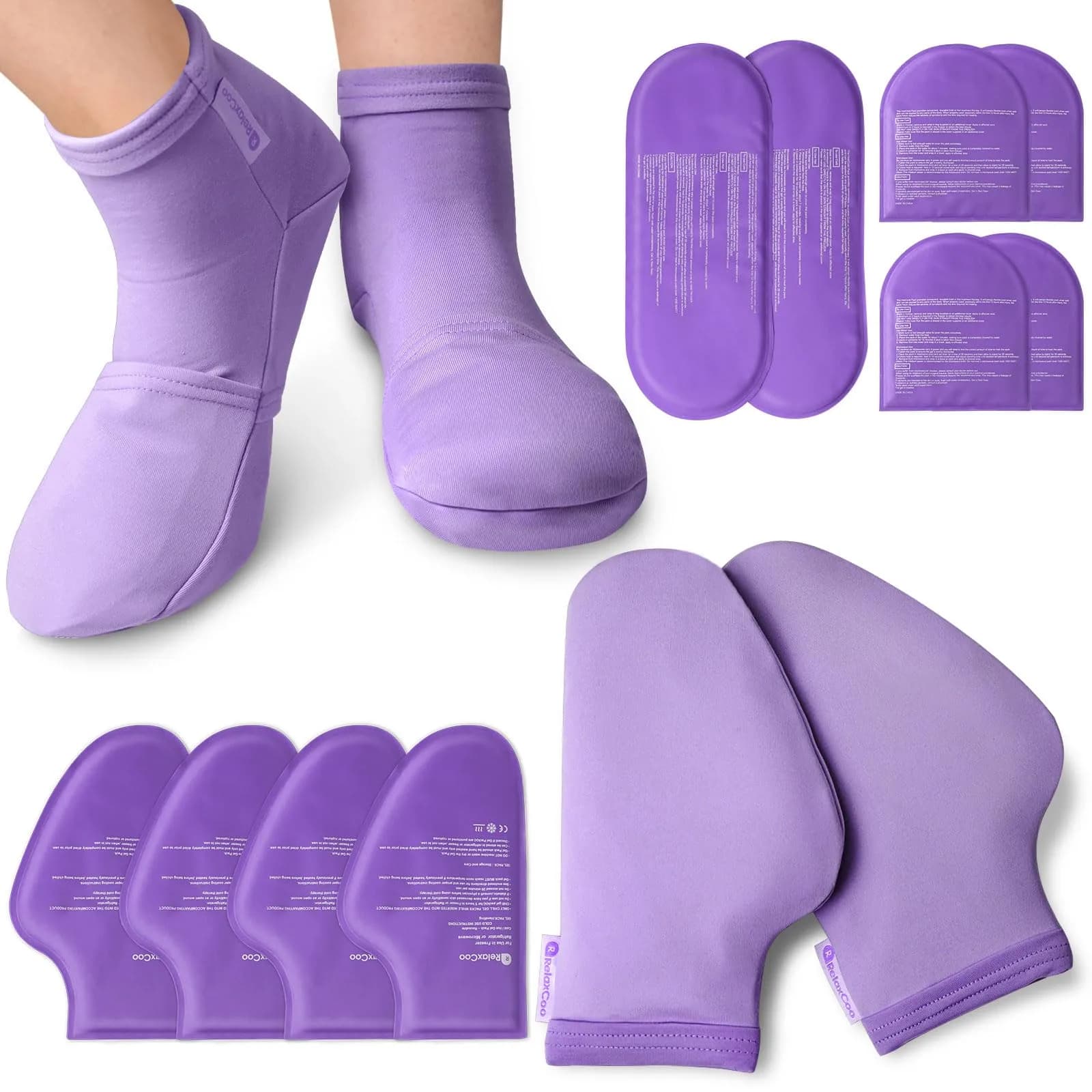 RelaxCoo Cold Therapy Socks & Hand Ice Pack Gloves S/M | Soothing Relief for Chemotherapy Neuropathy — S/M