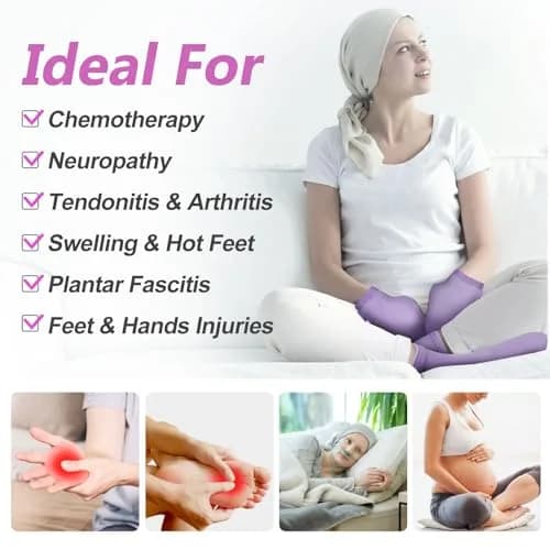 RelaxCoo Cold Therapy Socks & Hand Ice Pack Gloves S/M | Soothing Relief for Chemotherapy Neuropathy thumbnail 2
