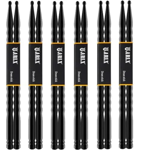 ARLX 5A Carbon Fiber Drum Sticks 6 Pair Pack | Durable & Unique Wave Grip thumbnail 1