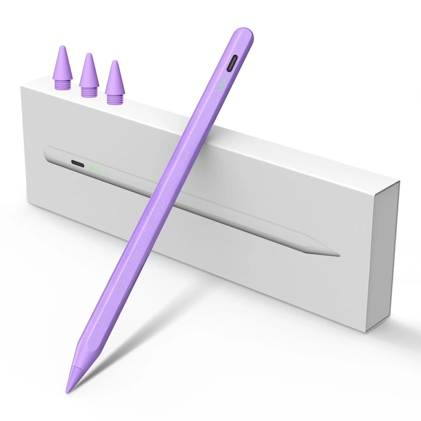 MEKO Stylus Pen for iPad 2018-2026 | Ultra-Fine Tip, Palm Rejection, Fast Charging (Purple)