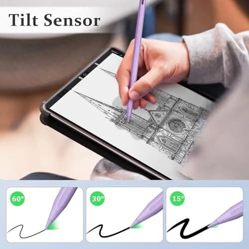 MEKO Stylus Pen for iPad 2018-2026 | Ultra-Fine Tip, Palm Rejection, Fast Charging (Purple) thumbnail 6