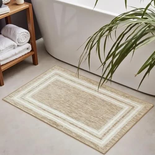 OJIA Modern Bohemian Border Area Rug 0.71m x 0.91m (2'x3') | Non-Slip, Washable, Low Pile for Entryway & Kitchen thumbnail 7
