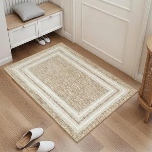 OJIA Modern Bohemian Border Area Rug 0.71m x 0.91m (2'x3') | Non-Slip, Washable, Low Pile for Entryway & Kitchen thumbnail 9