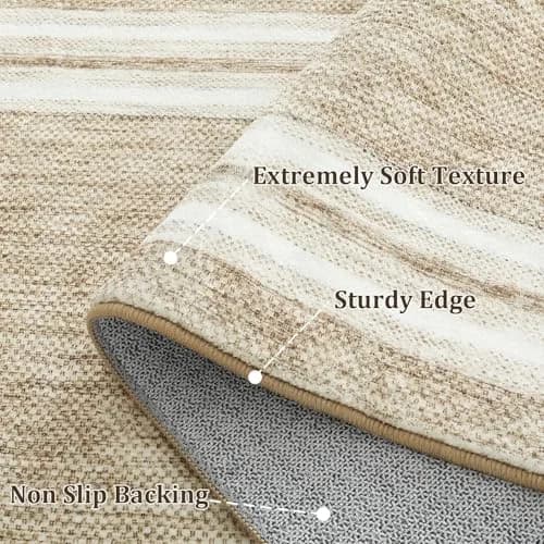 OJIA Modern Bohemian Border Area Rug 0.71m x 0.91m (2'x3') | Non-Slip, Washable, Low Pile for Entryway & Kitchen thumbnail 3