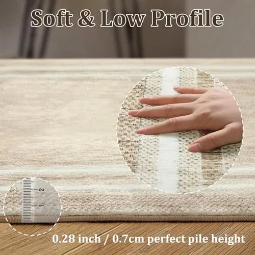 OJIA Modern Washable Runner Rug 61cm (2') x 183cm (6') | Non-Slip Printed Carpet for Hallway & Kitchen thumbnail 3