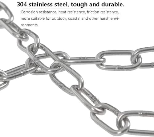 4every SUS304 Stainless Steel Chain 3mm x 3m (0.12" x 9.8ft) | Light Duty Utility Chain for Home & Outdoor Use thumbnail 4