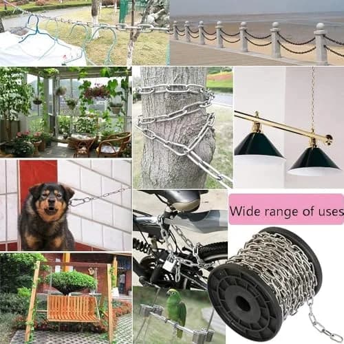 4every SUS304 Stainless Steel Chain 3mm x 3m (0.12" x 9.8ft) | Light Duty Utility Chain for Home & Outdoor Use thumbnail 6