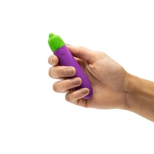 Emojibator Eggplant Personal Massager 4.84in Waterproof Silicone USB Rechargeable | 10 Vibration Settings thumbnail 3