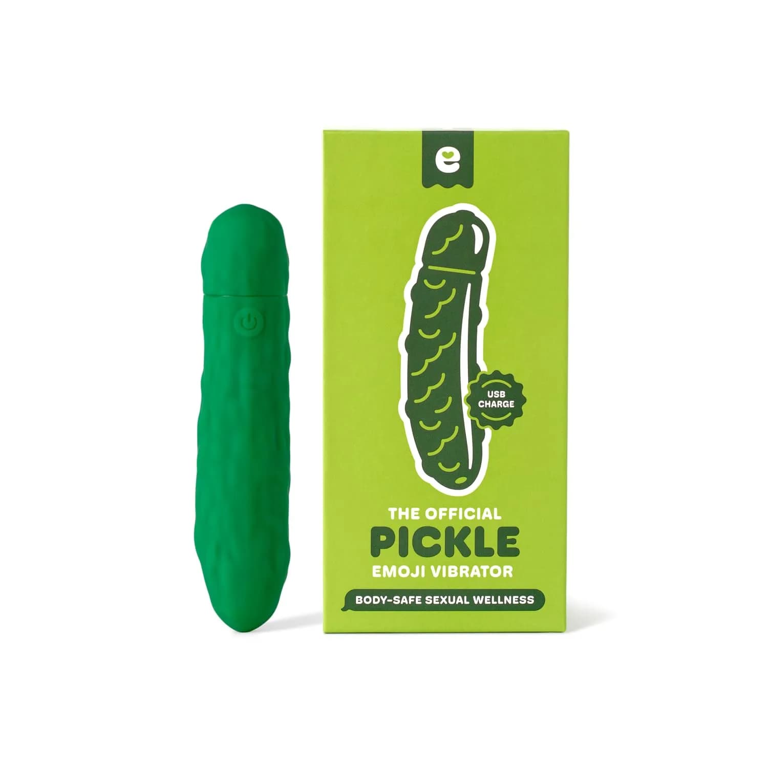 Emojibator Pickle Personal Massager 4.8in Waterproof Silicone USB Rechargeable - main product image