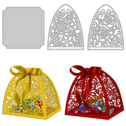 GLOBLELAND Flower Candy Box Cutting Dies Set | 8.4cm x 6.7cm & 7.7cm x 7.7cm thumbnail 1
