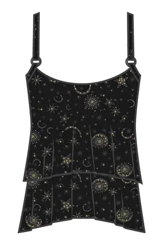 MagicSuit Women's Swimwear Lucky Stars Grace Soft Cup Tankini Bathing Suit Top Separate, Black/Gold, 14 | Supportive, Adjustable Straps thumbnail 4