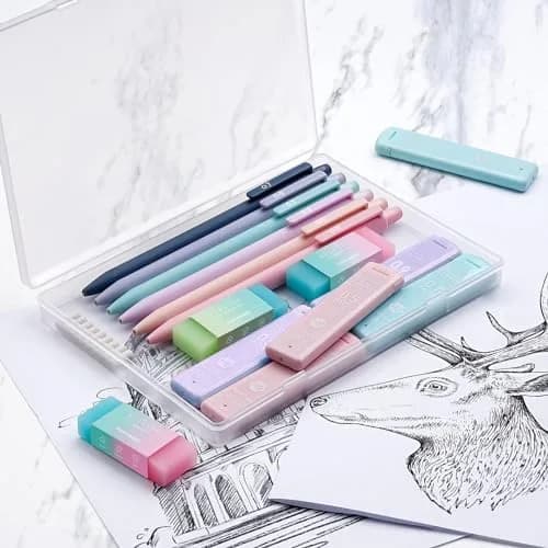 Four Candies Cute Mechanical Pencil Set, 6 Count (Pack of 1) | 0.5mm, 0.7mm, 0.9mm with 360 Leads & Erasers thumbnail 4