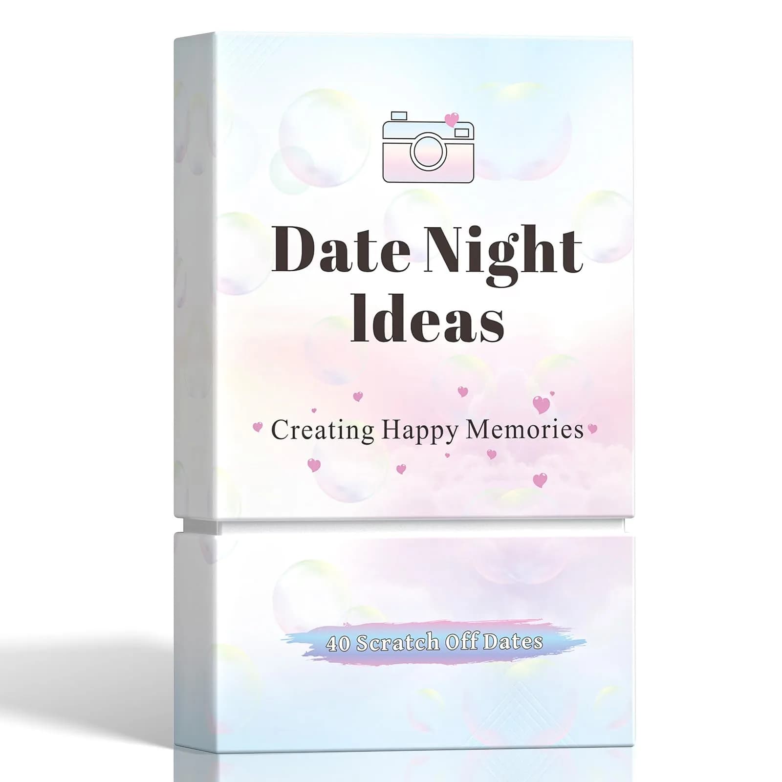 VUNCESSIN 40 Scratch Off Date Night Ideas Cards Coffee Mood | Romantic & Adventurous Couples Games Gifts — Colored Bubbles