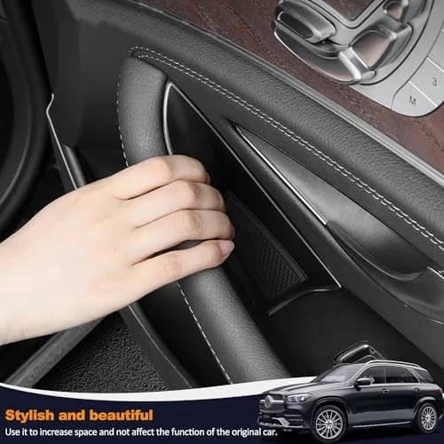 kenddeel Compatible with Mercedes Benz GLE 350 450 & GLS 450 54 2020-2023 Front Row Door Organizer Tray, 2Pcs Side Door Handle Pocket Armrest Storage Box Phone Glove Container thumbnail 5