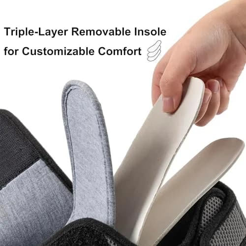 Ravelier Men's Diabetic Wide Waffle Knit Adjustable Slipper, 8W, Grey | Comfortable, Breathable & Secure Fit thumbnail 4