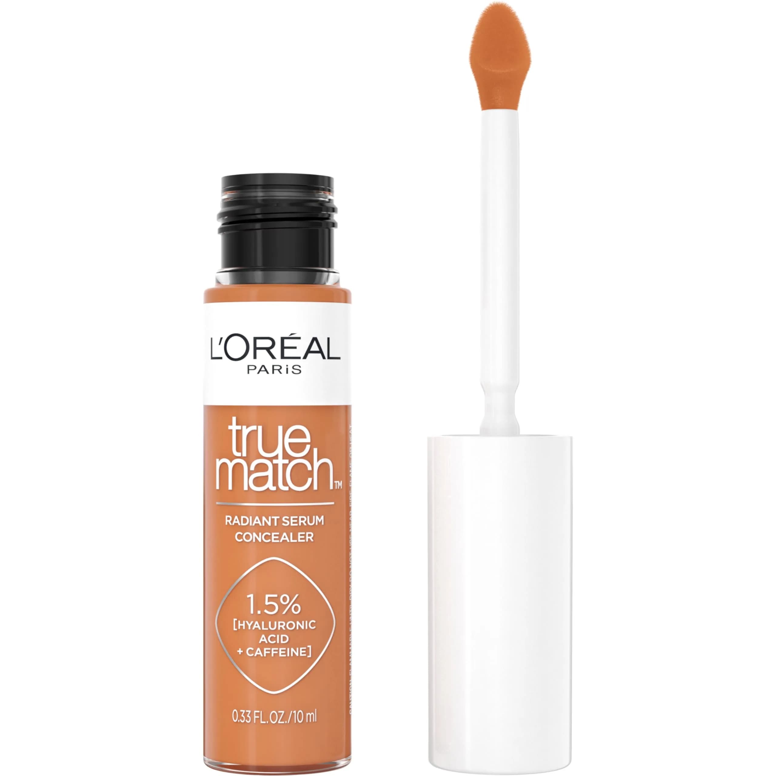 L'Oreal Paris True Match Radiant Serum Concealer, Brightening Under Eye Concealer with 1.5% Hyaluronic Acid & Caffeine, C7, 0.33 Oz | Hydrates & Corrects