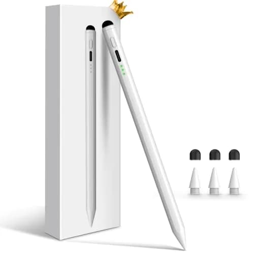 STYLUSHOME Active Stylus Pen for iPad Pro, iPad Air, iPad Mini, iPad 10th/9th/8th/7th/6th Gen - White | 16.5cm (6.5in) with 9-Hour Battery thumbnail 1