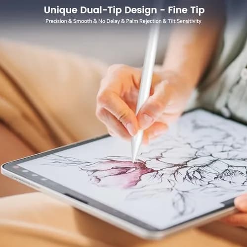 STYLUSHOME Active Stylus Pen for iPad Pro, iPad Air, iPad Mini, iPad 10th/9th/8th/7th/6th Gen - White | 16.5cm (6.5in) with 9-Hour Battery thumbnail 3