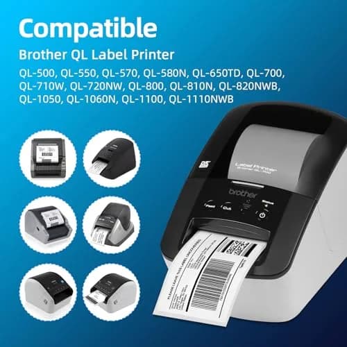 Printholic Address Labels Compatible Brother DK-1201 12 Rolls | Smudge-Free, Tightly Adhesive (1.1" x 3.5") thumbnail 3