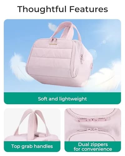 BAGSMART Puffy Travel Toiletry Bag Large 29.97cm x 18.54cm x 22.12cm | Wide-Open Cosmetic Organizer for Women thumbnail 2