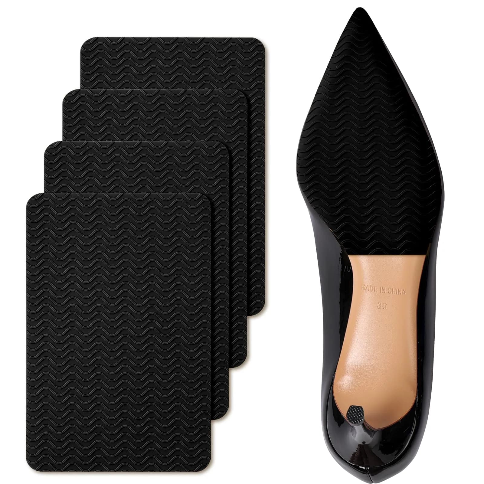 Ashoesert Red Bottom Shoe Sole Protector 15.2cm x 11.4cm (6"x4.5") | Non-Slip Traction for Christian Louboutin Heels — Black 1 -1 Paies / 6.0"*4.5"