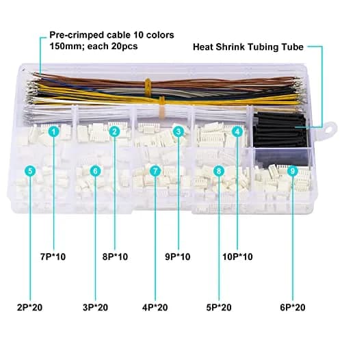 Kidisoii JST Connector Kit 1.25mm Pitch GH 2-10 Pin Housing | Premium 28AWG Cables for DIY Electronics thumbnail 2
