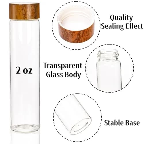 Goaste 12 Pack Borosilicate Glass Coffee Bean Storage Tubes with Walnut Stand & Brush | 33ml (1.1 Fl Oz) Each thumbnail 4