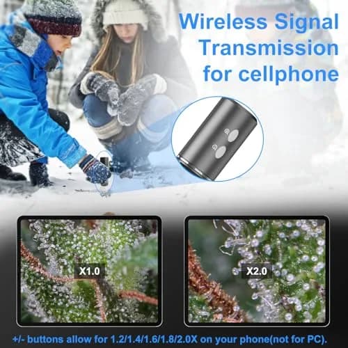 Ninyoon 4K WiFi Microscope with Upgraded Stand, 50-1000X USB Digital Microscope for iPhone, Android, PC | HD Endoscope Camera with Wide Angle & Long Focal Length thumbnail 3